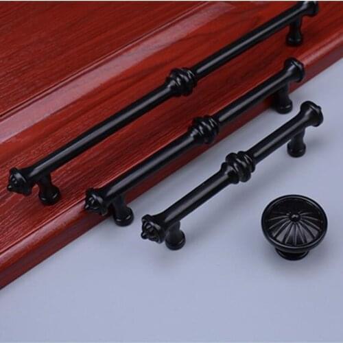 96 128 192mm retro old antique bronze kitchen cabinet wardrobe door handle black cupboard dresser drawer tv cabinet knob pull