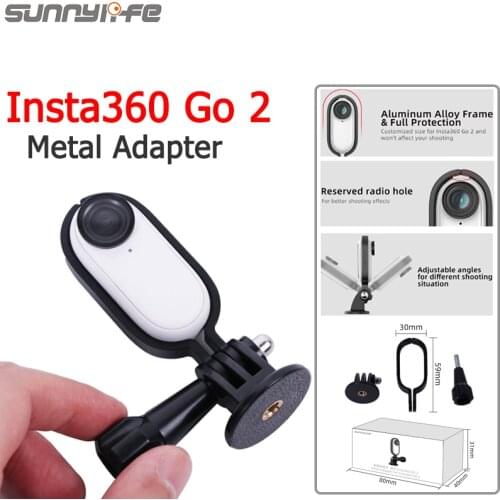 Insta360 Go 2 Protective Frame Mount 1/4 Adapter Aluminum Alloy Adjustable Angle Bracket Stabilizer For Insta360 Go 2 Accessorie