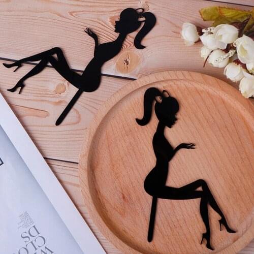 1pcs High Heels Lady Girl Acrylic Cake Topper Wedding Birthday Cake Decoration