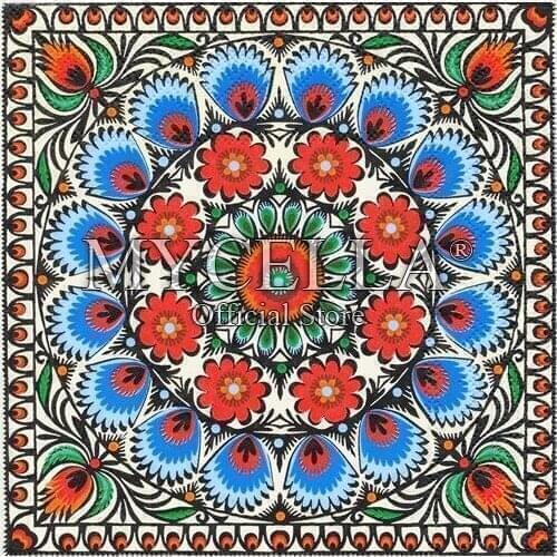 5D DIY Diamond Painting polish folk art Diamond Embroidery Cross Stitch Flower Full Round Needlework Home Decorative