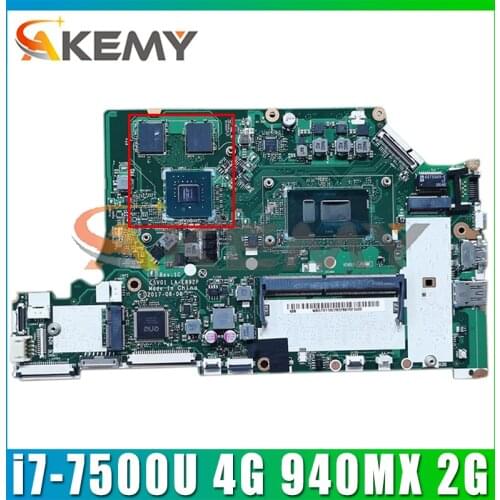 C5V01 LA-E892P For Acer A515-51 A615-51 N17C4 A515-51G A615-51G A315-53G Laptop Motherboard With i7-7500U 4G-RAM 940MX 2G-GPU