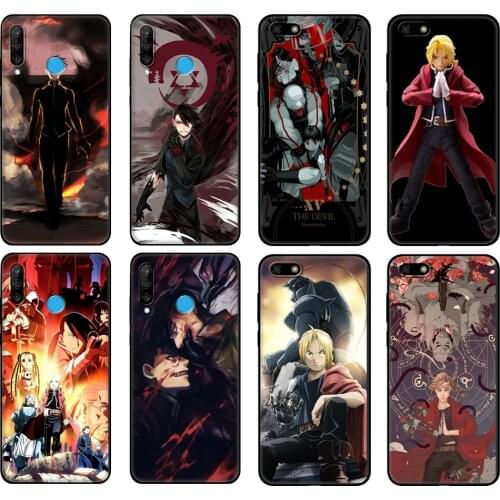 Black tpu Case For Huawei Honor 20 Lite 10 10i 20S 30S 30 Case Honor 7A 7s 7C 5.7 Case Cover Fullmetal Alchemist Brotherhood