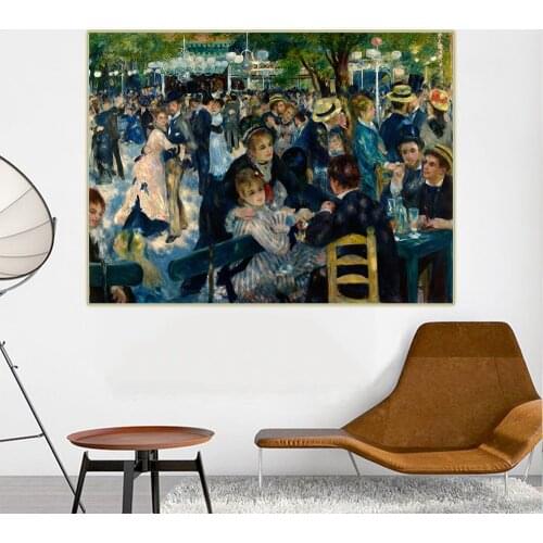 Citon Pierre Auguste Renoir《Dance at Le Moulin de la Galette》Canvas Art Oil Painting Picture Wall Decor Home Interior Decoration