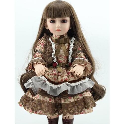 18" 45cm Long Hair BJD/SD Simulation Baby Girl Dolls Limited Collections Kid Birthday Gifts Silicone Reborn Baby Doll