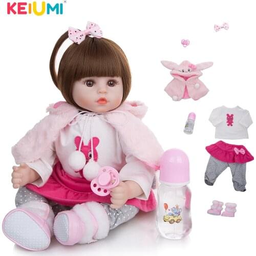 KEIUMI Soft Cotton Body Realistic Baby Dolls Fashion Princess Girl Doll Baby Reborn Toys Cosplay Rabbit Toddler Birthday Gifts