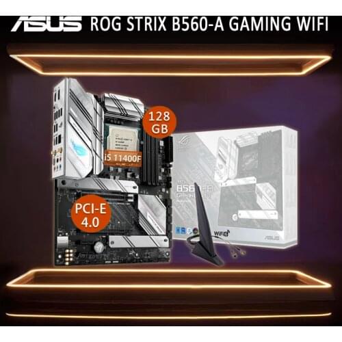 LGA 1200 Asus ROG STRIX B560-A GAMING WIFI Motherboard With Intel Core i5 11400F Motherboard Set PCI-E 4.0 Gaming Placa-mãe New