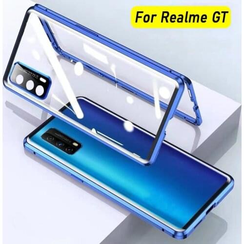 For OPPO Realme GT 360 Magnetic Adsorption Double-sided Tempered Glass Phone Case For Realme GT 5G Shockproof Metal Frame Cover