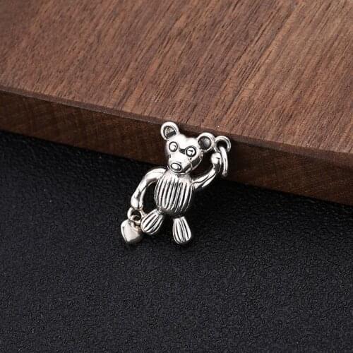 Bear Necklace Pendant Silver Jewelry 2020 Fashion Pendants for Women 925 Sterling Silver Gifts for Women Men Vintage Style