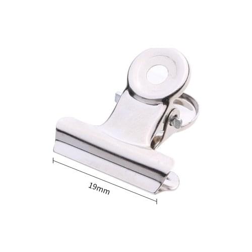 Deli 9526 Metal Bulldog Clips Hinge Clips with Storage Box for Paper Pictures Crafts Hanging Art 19mm 6 Pieces / Set (Silver)