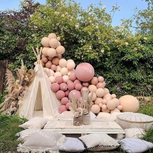 DIY Doubled Cream Peach Apricot Balloons Garland Retro Pink Ballon Kit Rose Gold Globos Wedding Birthday Baby Shower Party Decor