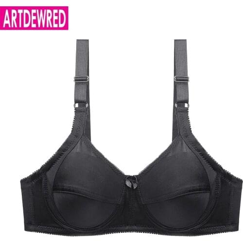 New Plus Size Solid Bra Women Sexy Lingerie Underwire Cotton Bow Bralette 36-46 Everyday Bras