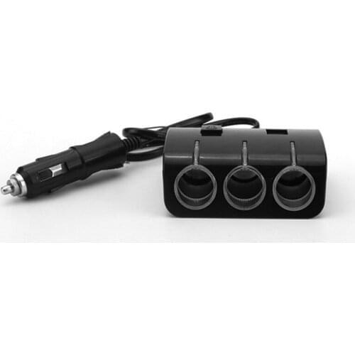 New 3 Way Car Cigarette Lighter Socket Splitter Plug 1.2A Dual USB Ports 12V-24V Car USB Charger Adapter For Phone MP3 DVR Pad