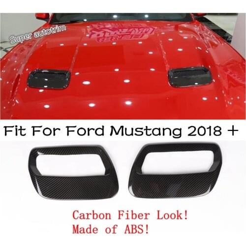 Lapetus Front Up Engine Scoop Air Conditioning AC Outlet Vent Cover Trim 2PCS For Ford Mustang 2018 - 2020 Accessories Exterior