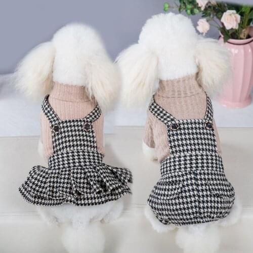 Dog Dresses Strap Design Autumn Winter Princess Sweater Dress For Dogs Pet Coat Jacket Wedding Costume Jumpsuit for Dogs