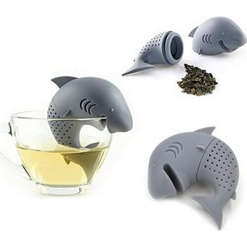 Useful Silicone Shark Infuser Tea Leaf Strainer Herbal Spice Filter Diffuser Coffee Tea Tool Kitchen Accessories Gadget