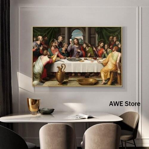 The Last Supper Jesus Posters and Prints Canvas Painting Home Decor Wall Art Picture for Living Room Decoraiton