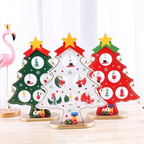 Christmas Tree Creative DIY Wooden Christmas Gifts Mini Festival Party New Year Door Wall Hanging Home Decoration Ornaments