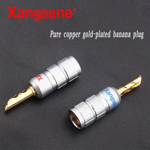 8pcs/20pcs/50pcs/100pcs pure copper sawtooth banana plug horn plug power amplifier audio plug screw solder-free