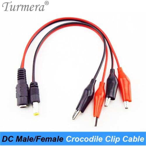 Turmera DC Male Female Jack Connector with Crocodile Clip Wire 12V Battery Cable Crocodile Clip Connector Wire 25cm DC 5.5*2.1mm
