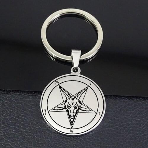 Sigil of Baphomet Keychain High Quality New Listing Stainless Steel Keychains Jewelry Factory Price for You YP6719