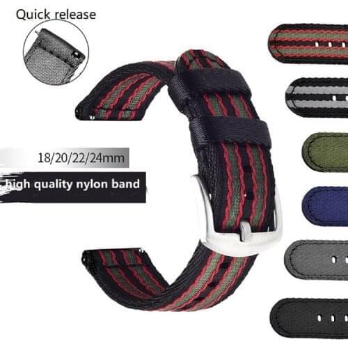 18mm 20mm 22mm 24mm High Quality Nylon Strap NATO Quick Release Sport Canva Watchband Replacement Band Bracelet for DW Watch