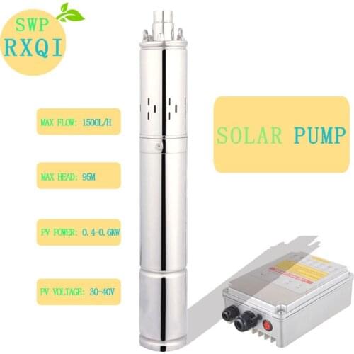 SOLAR WATER PUMP 3" Brushless Screw Pump Power 270w Max flow 1500L/H Max head 95m Outlet 0.75" Submersible with battery function