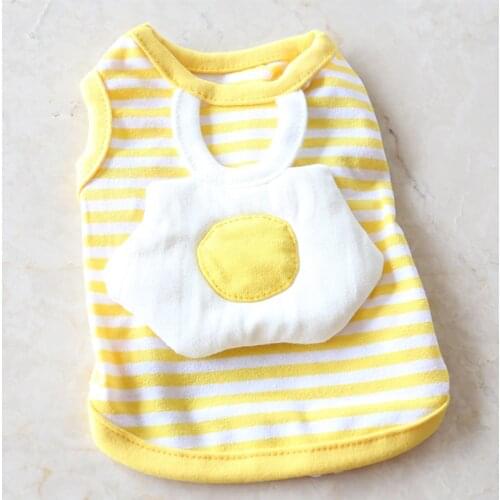 Dog Vest Spring and Summer Pet Clothes Sweater Clothing For Dogs Costume Small Medium Dog Striped Poached Egg Clothes