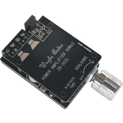 ZK-502L MINI 5.0 Bluetooth Amplifier Board Wireless Digital Power 2 x 50W Dual Channel Stereo Amplificador K5DB