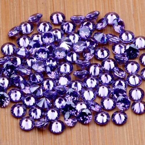 0.8-4mm 1000pcs AAAAA+ Fushia Color CZ Stone Round Cut Beads Cubic Zirconia Synthetic Gems For Jewelry