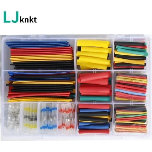 127/164/320/580pcs термоусадочная трубка Heat insulation termoretractil solder Shrink Tubing Wire Cable Sleeving kit