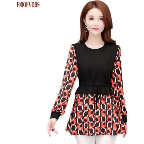 2021 Women Winter Spring Tunic Basic Wear Elegant Office Lady Plus Size Casual Patchwork Peplum Tops Blousese