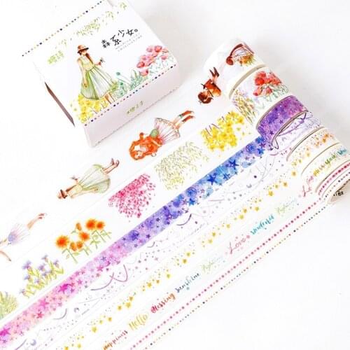 30packs Cute Kawaii Plants Flowers Decorative Adhesive Tape Masking Washi Tape DIY Scrapbooking Sticker Label Stationery