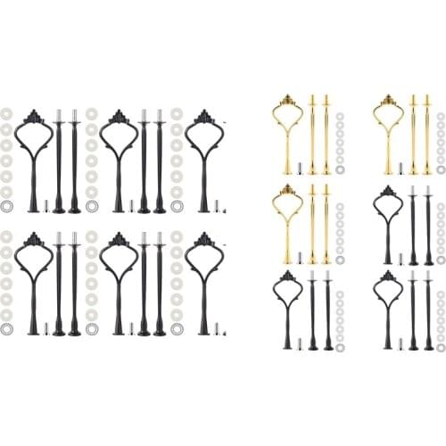 6 Set Tiered Tray Hardware for Cake Stand Mold Crown 3 Tier Cake Stand Fittings Hardware Holder for Wedding