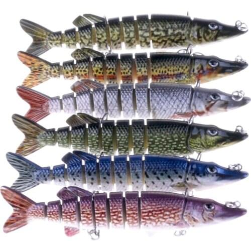 6pc 20g Mutil Jointed Segment Lure Fishing Swim Bait Minnow Wobbler Perch Catfish Artificial Crankbait Pesca Pike Fishing Tackle