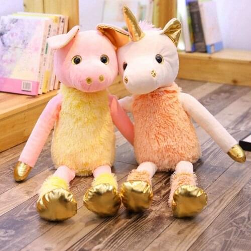 70cm/90cm Beautiful Cute Piggy&Unicorn Plush Toys Soft Cartoon Animal Horse Stuffed Doll Friends Birthday Gifts Kids Girls Toys