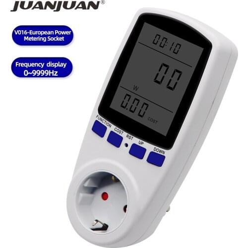 50pcs/lot by dhl or fedex Energy Meter Automatic Power Switch EU Plug Watt Volt Voltage Current Electricity Monitor Analyzer