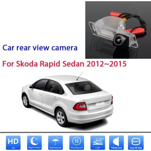 Car Rear View Camera For Skoda Rapid Sedan 2012 2013 2014 2015 CCD Full HD Night Vision Waterproof Reverse Backup Camera