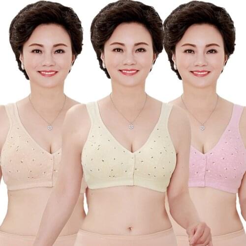 2020 Comfortable front buckle No Rims Nursing bra Women Bralette Cotton bras mother plus size 46CD 105CD womens underwear