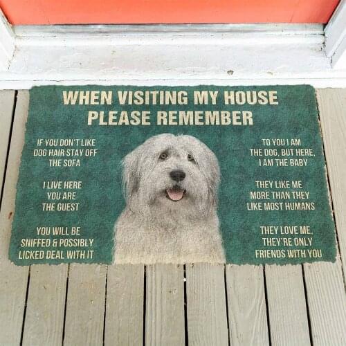 CLOOCL Please Remember English Shepherd House Rules Custom Doormat Decor 3D Print Animal Floor Door Mat Non-Slip Drop Shipping