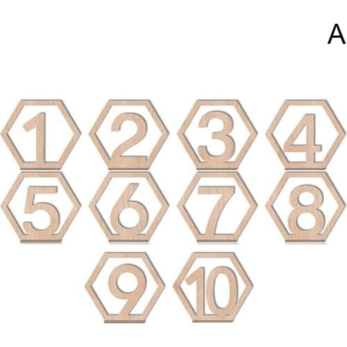1-10 Number Wooden Signs Wedding Hexagon Table Number Wooden Engagement Numbers Sign Rustic Wedding Numbers Table Seat M8K9