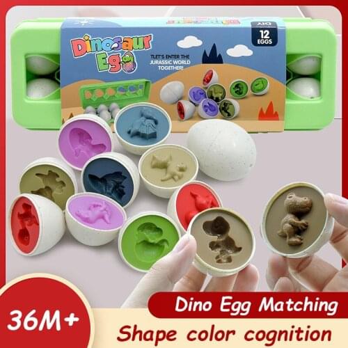 Baby Montessori Educational Toy Egg Puzzle Game Dinosaur Matching Color Recognize Nuts Bolts Screw Training Toys Toddler Gift