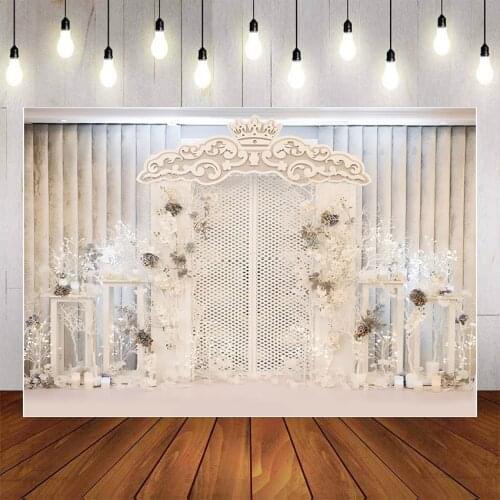 Mehofond Photography Background White Door Frame Happy Birthday Party Baby Shower Photophone Backdrop Photo Studio