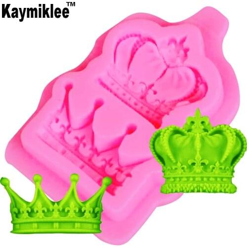 Kaymiklee M753 Crowns Princess Silicone Mold Fondant Mould Cake Decorating Tools Chocolate Gumpaste Mold, Sugarcraft
