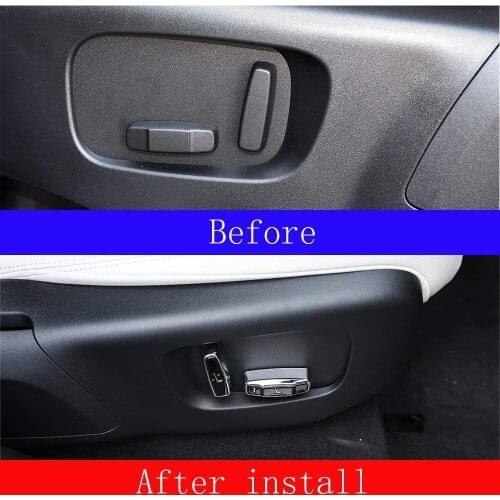 For Land Rover RR Velar 2017 Black Silver ABS Plastic Seat Adjustment Button Cover Trim Car Accessories