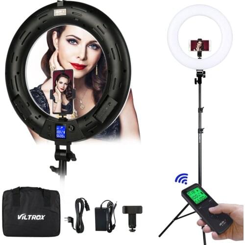 Viltrox VL-600T 18 inch Bi-color Video LED Ring light lamp Wireless remote + light stand for photo shooting Studio YouTube Live