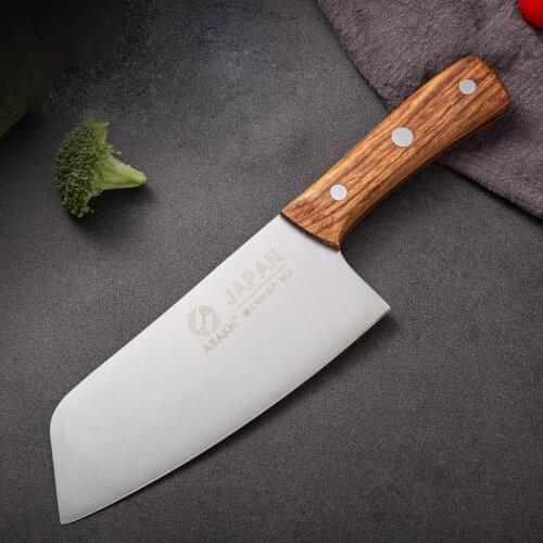 Stainless Steel Kitchen Knife Chopping Knife Super Sharp Dual-purpose Knife Cleaver Wooden Handle Chef Knife