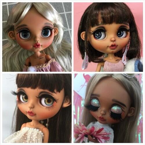 Customization doll DIY joint body Nude blyth doll For Girls nude doll black skin 2019