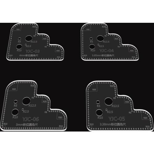 Handmade leather goods leather bag pattern-making auxiliary cutting position ruler cutting hole slide rule round corner ruler