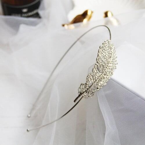 Sweet Fine Feather Hair Hoop for Women Pearl Hair Bundle Hoop Headdress Girl Fashion Hair Accessories