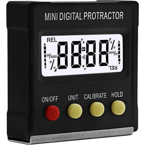 360 Degree Mini Digital Display Protractor Inclinometer Level Electronic Meter 0.1 Level Box Magnetic Base Measuring Tools
